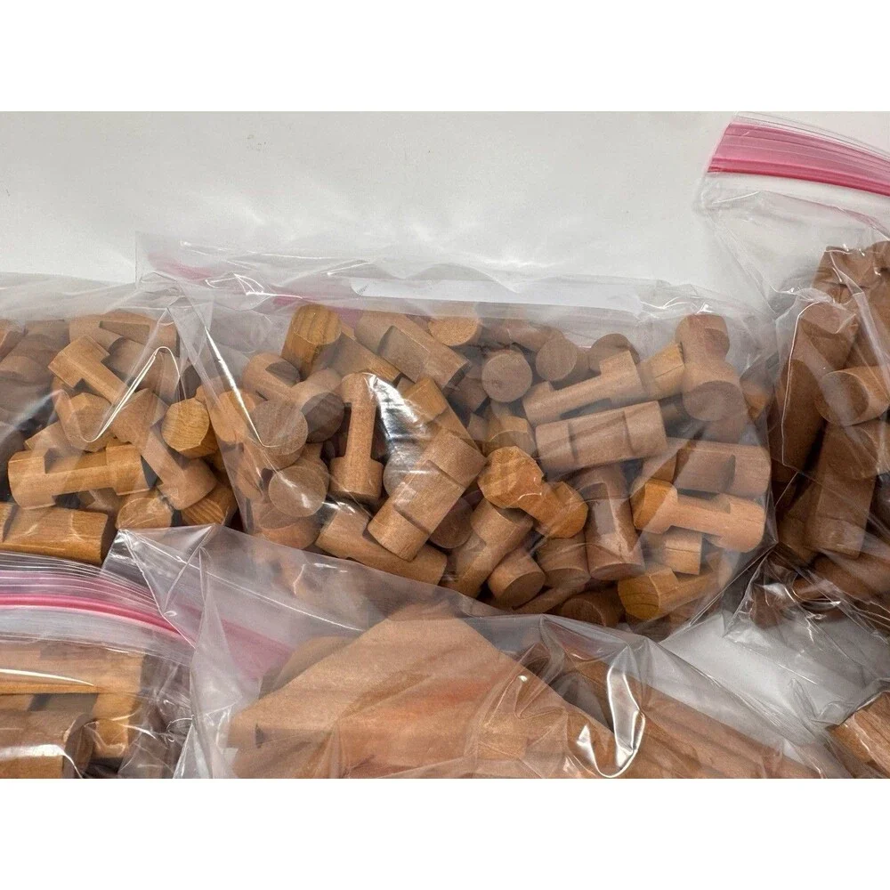 Vintage Lincoln Logs Wooden Building Pieces Lot ~290 Pieces Sorted Clean (C)